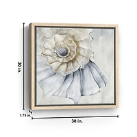 Blue Spiral Shell Framed Canvas Art Print