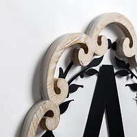 Scalloped Wood & Metal Monogram A Wall Plaque