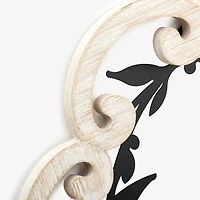 Scalloped Wood & Metal Monogram D Wall Plaque