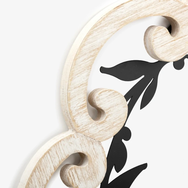 Scalloped Wood & Metal Monogram J Wall Plaque