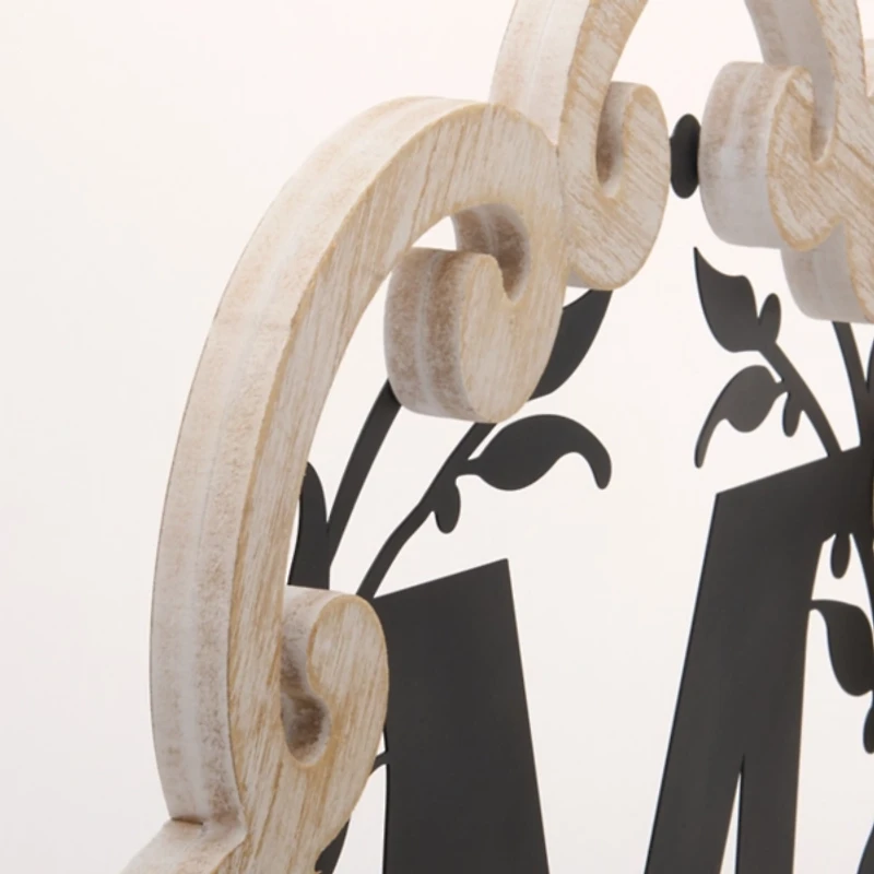 Scalloped Wood & Metal Monogram M Wall Plaque