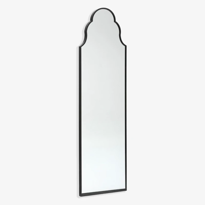 Sophia Black Metal Arch Floor Mirror