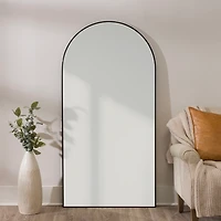 Black Nouveau Arched Leaner Mirror