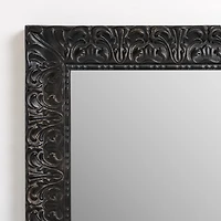 Black Ornate Wood Wall Mirror