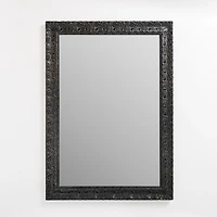 Black Ornate Wood Wall Mirror