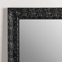 Black Ornate Wood Leaner Mirror