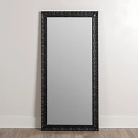 Black Ornate Wood Leaner Mirror