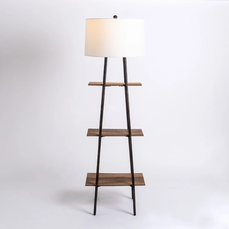 Modern 3-Tier Shelf Floor Lamp