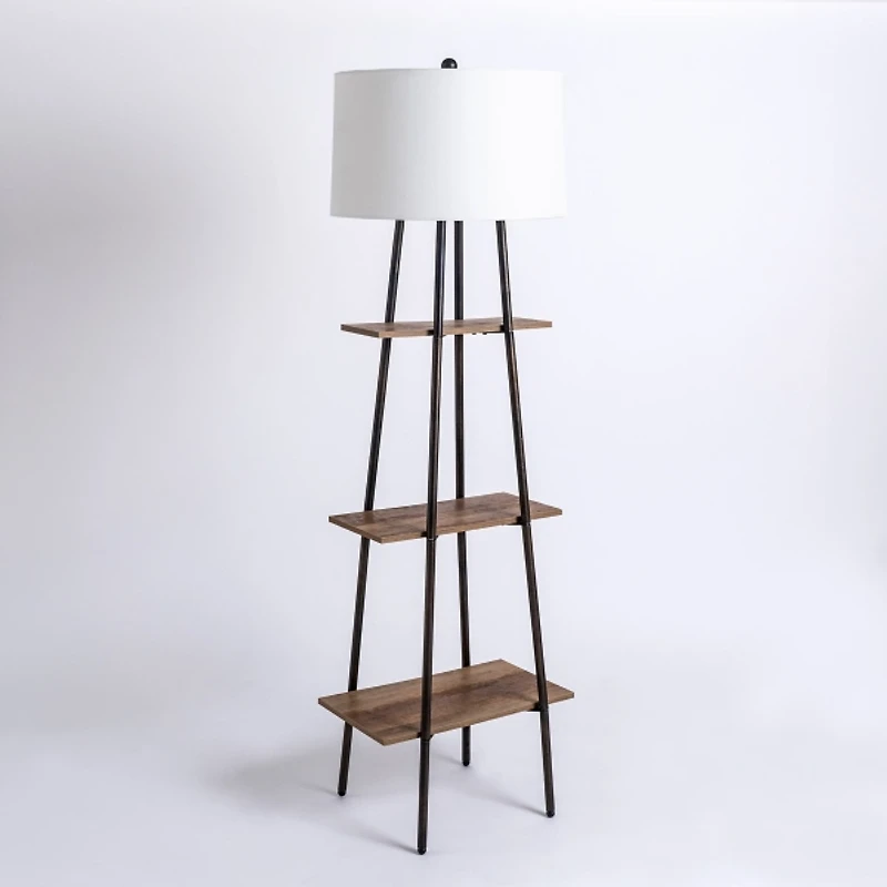Modern 3-Tier Shelf Floor Lamp