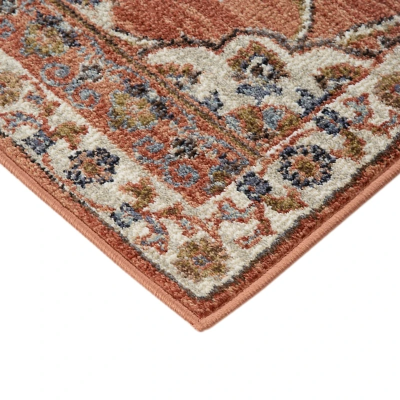 Orange Floral Jordan Area Rug, 7x9