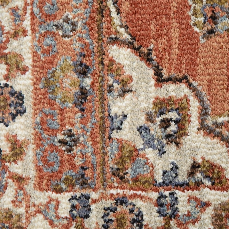 Orange Floral Jordan Area Rug, 7x9