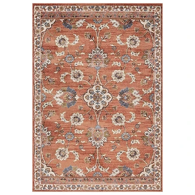 Orange Floral Jordan Area Rug, 7x9