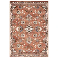 Orange Floral Jordan Area Rug, 7x9