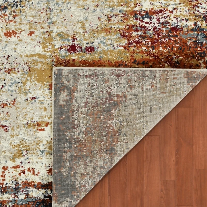 Bastia Ivory Orange Area Rug, 7x9