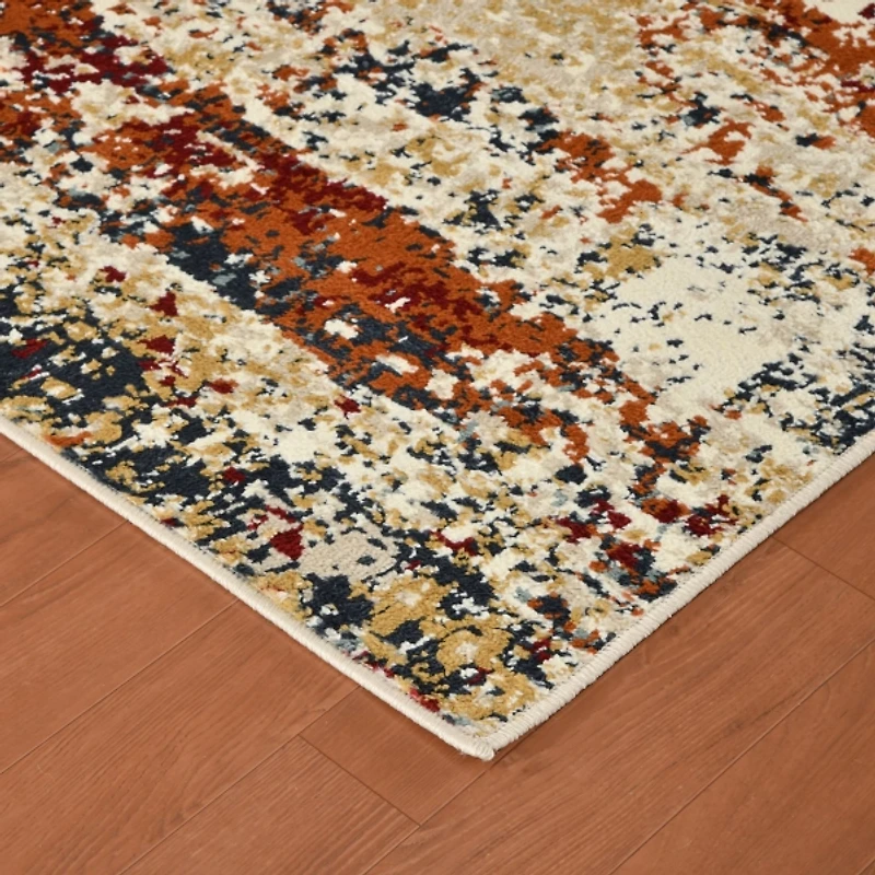 Bastia Ivory Orange Area Rug, 7x9