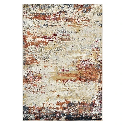 Bastia Ivory Orange Area Rug, 7x9
