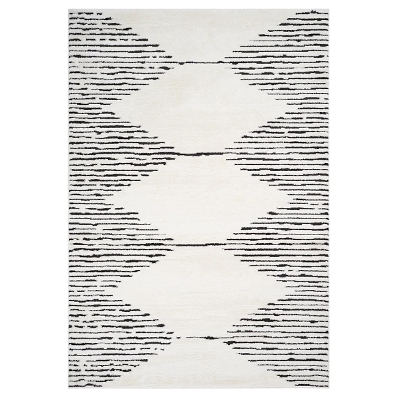 White Moroccan Accent Rug, 2x3