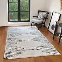 White Moroccan Area Rug, 7x9
