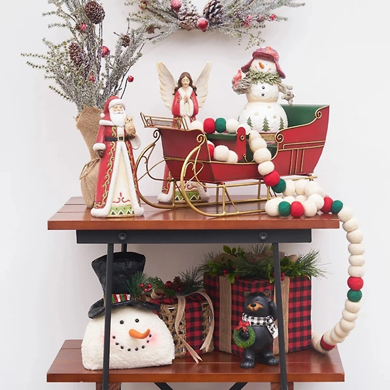 Snowman Figurine with Cardinals Figurine
