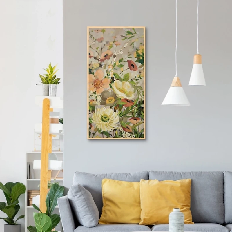Yellow Flowers Framed Canvas Art Print