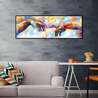 A Creation of Adam Framed Canvas Art Print