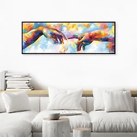 A Creation of Adam Framed Canvas Art Print