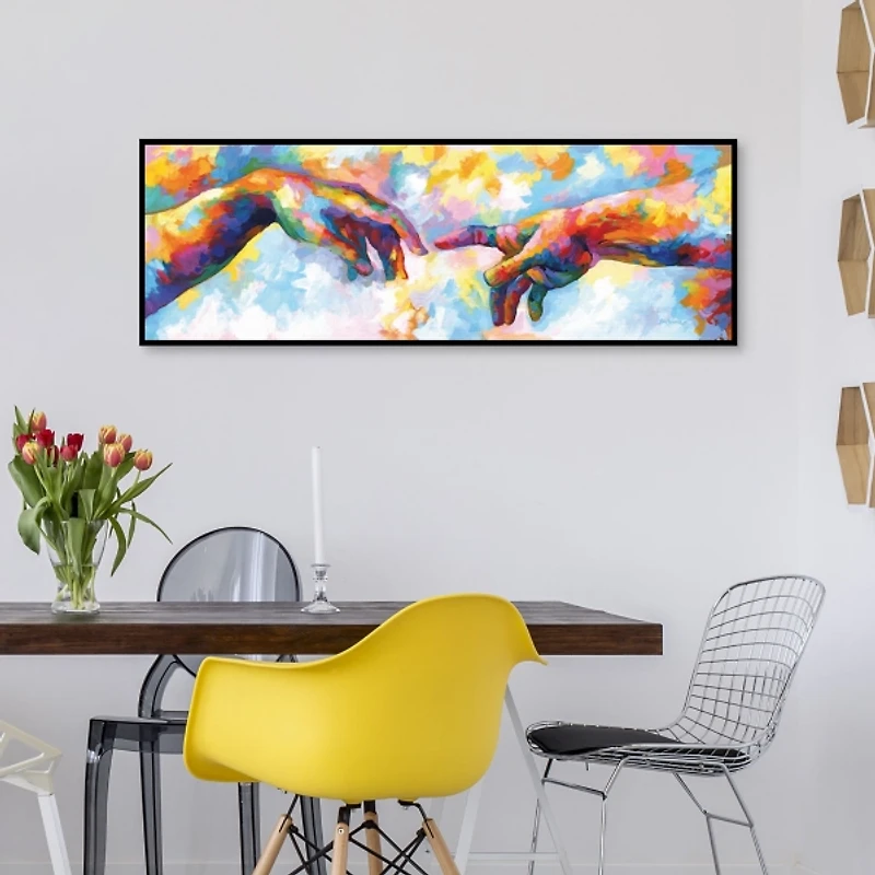 A Creation of Adam Framed Canvas Art Print