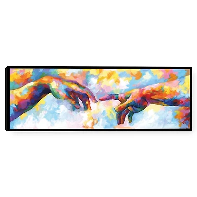 A Creation of Adam Framed Canvas Art Print