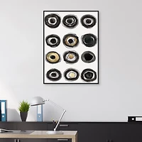 Neutral Circles Framed Canvas Art Print