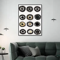 Neutral Circles Framed Canvas Art Print
