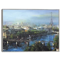 Paris Pedestrian Bridge Framed Canas Art Print