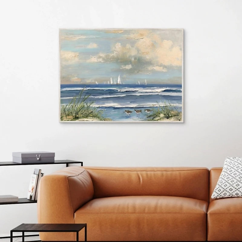 Ocean Regatta Framed Canvas Art Print