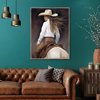 Cowgirl Framed Canvas Art Print