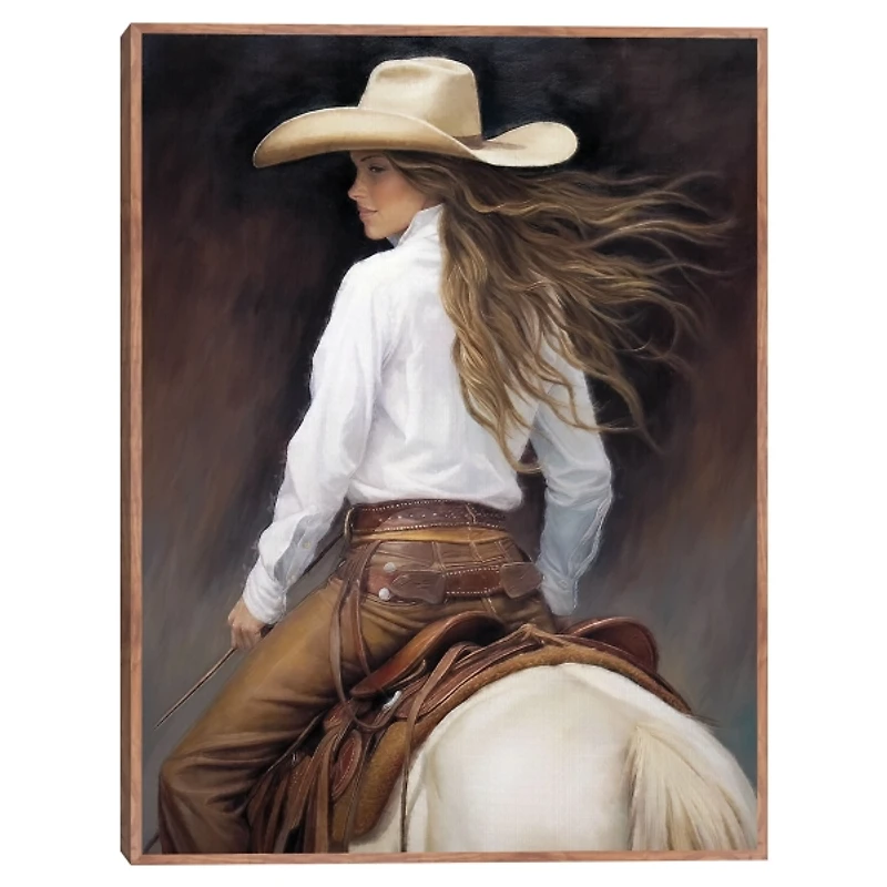 Cowgirl Framed Canvas Art Print