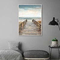 Boardwalk To The Beach Framed Canvas Art Print