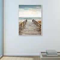 Boardwalk To The Beach Framed Canvas Art Print