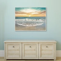 Seafoam Sunrise Framed Canvas Art Print