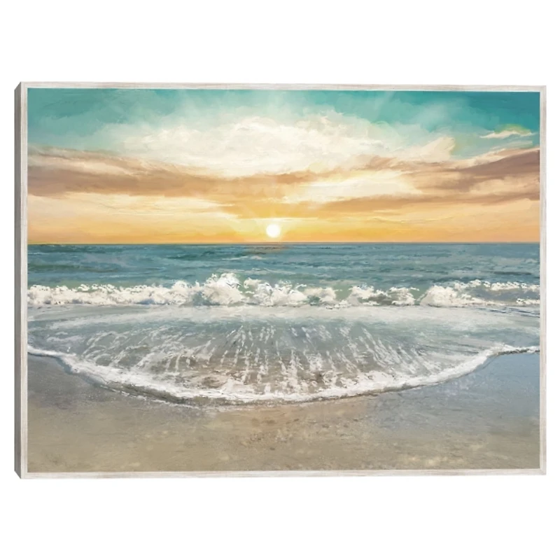 Seafoam Sunrise Framed Canvas Art Print