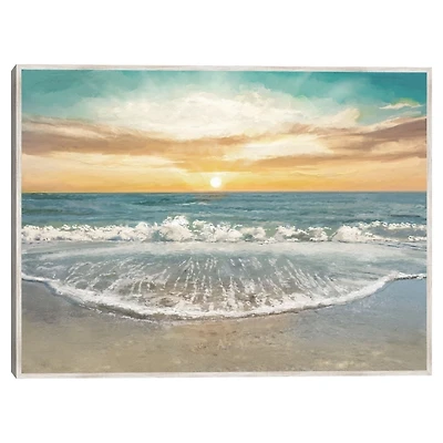 Seafoam Sunrise Framed Canvas Art Print