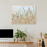 Wild Beach Reeds Framed Canvas Art Print