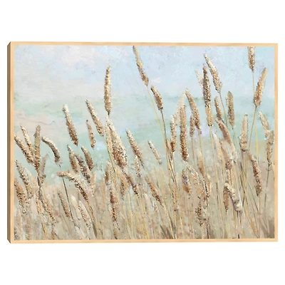 Wild Beach Reeds Framed Canvas Art Print