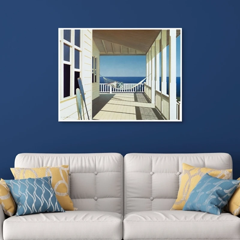 Porch Shadows Framed Canvas Art Print