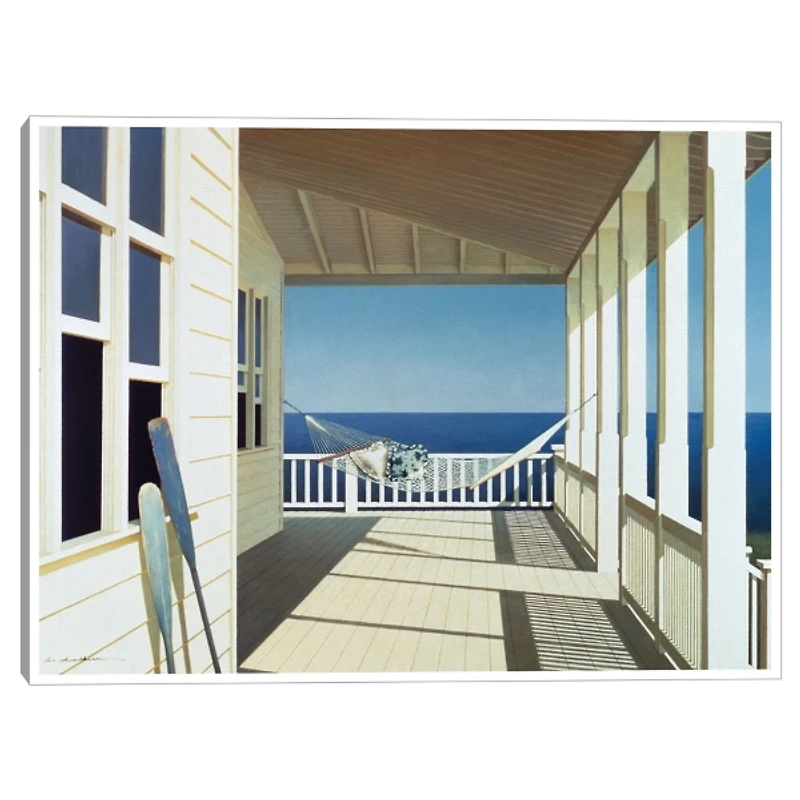 Porch Shadows Framed Canvas Art Print