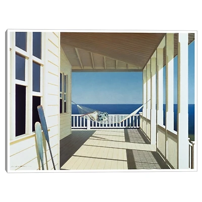 Porch Shadows Framed Canvas Art Print