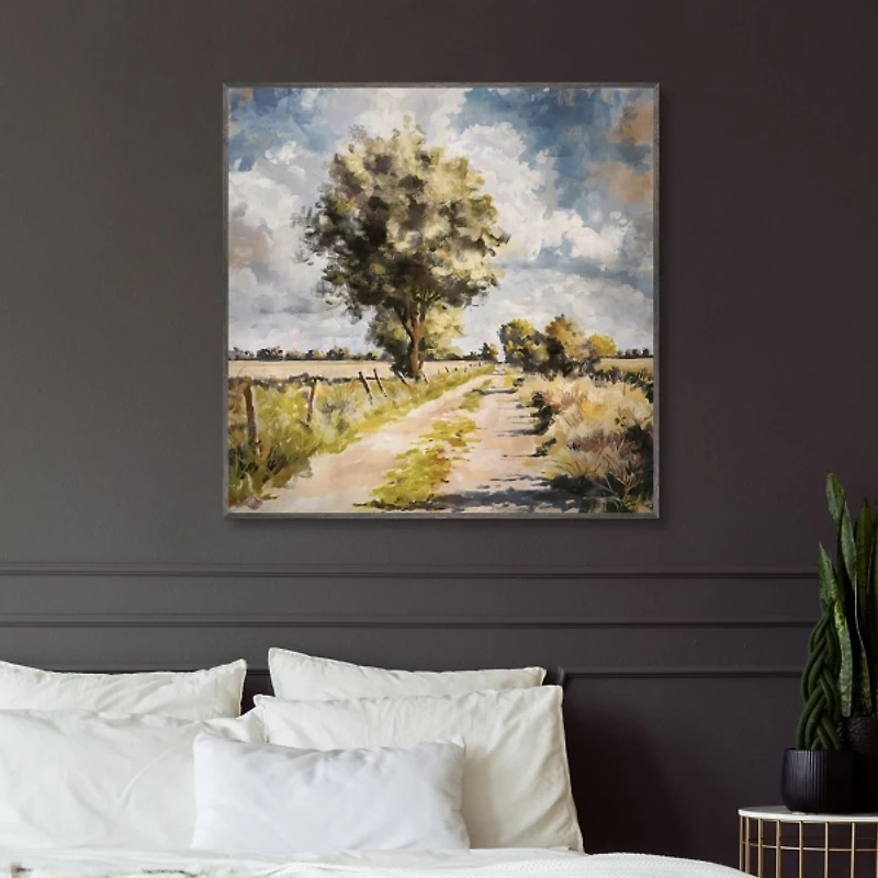 Along A Country Trail Framed Canvas Art Print