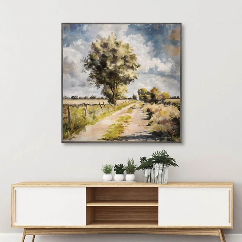 Along A Country Trail Framed Canvas Art Print