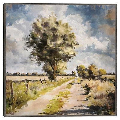 Along A Country Trail Framed Canvas Art Print