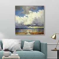 Mile High Lake Sky Framed Canvas Art Print