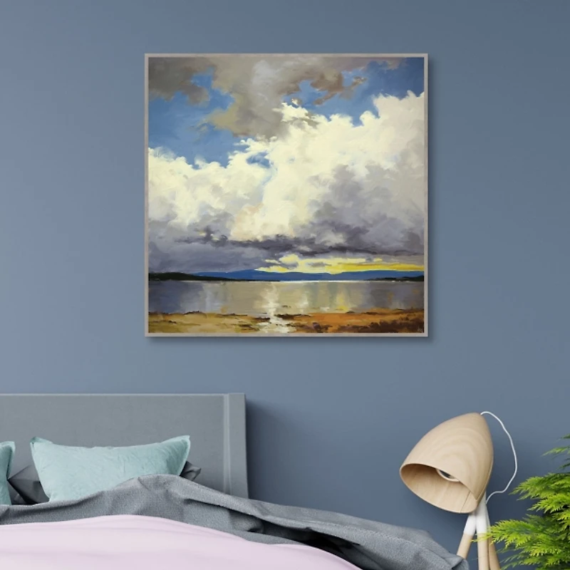 Mile High Lake Sky Framed Canvas Art Print