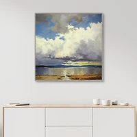 Mile High Lake Sky Framed Canvas Art Print
